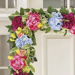 NWT Grandinroad Summer Party Garland with Hydrangea